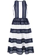 Michael Michael Kors - Striped Perforated Dress - Women - Cotton - 6, Blue, Cotton