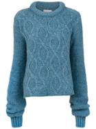 Framed Fluffy Knit Top - Blue