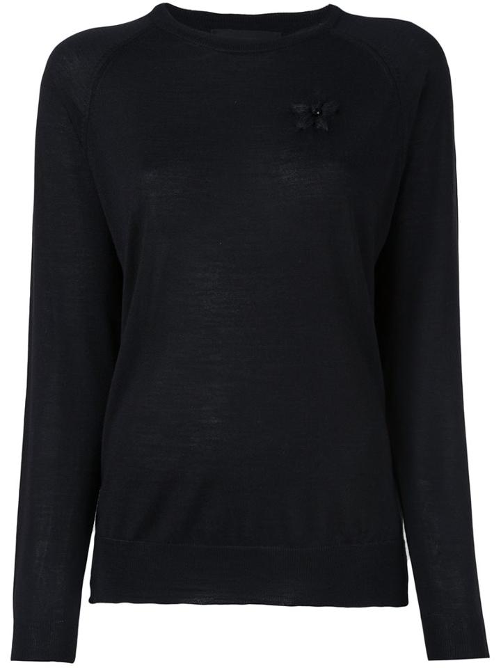 Simone Rocha Embroidered Detail Sweater, Women's, Size: Small, Black, Silk/cashmere/merino