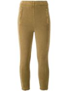 Yeezy - Cropped Skinny Trousers - Women - Cotton/polyamide/spandex/elastane - S, Yellow/orange, Cotton/polyamide/spandex/elastane