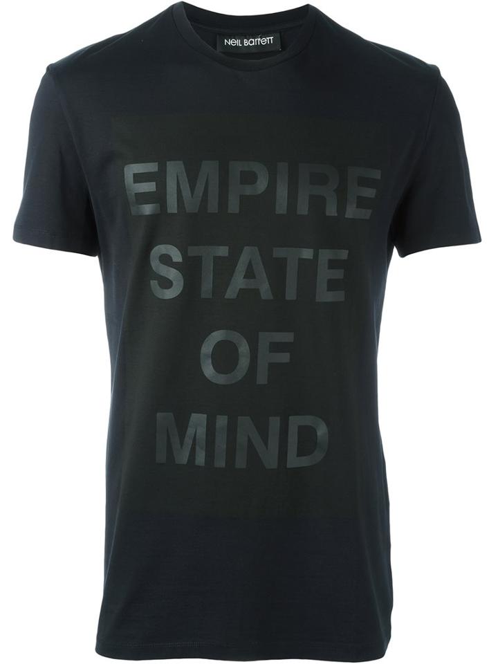 Neil Barrett Empire State Of Mind Print T-shirt, Men's, Size: Small, Black, Cotton
