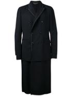 Comme Des Garçons Homme Plus Layered Double-breasted Coat - Blue