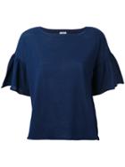 P.a.r.o.s.h. - Ruffled Sleeves T-shirt - Women - Cotton - Xs, Women's, Blue, Cotton