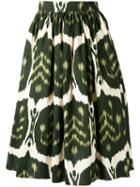 Hache - Printed Skirt - Women - Cotton - 40, Green, Cotton