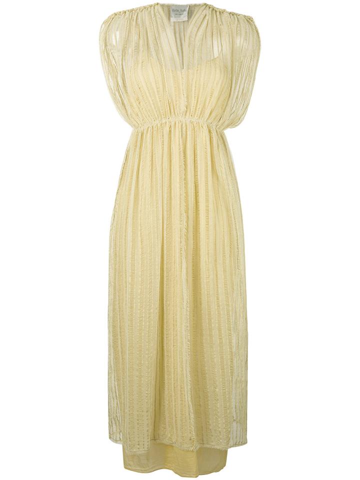 Forte Forte Lace Layered Midi Dress, Women's, Size: 1, Yellow/orange, Silk/cotton/polyamide/spandex/elastane