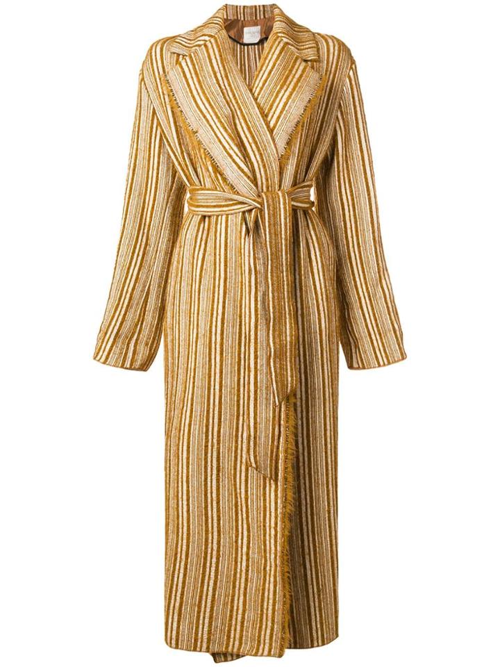 Forte Forte Striped Trench Coat - Yellow & Orange