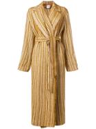 Forte Forte Striped Trench Coat - Yellow & Orange