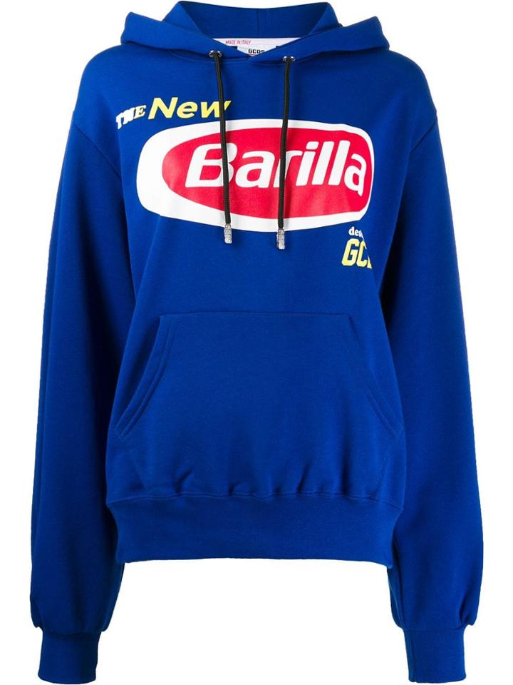 Gcds Logo Print Hoodie - Blue