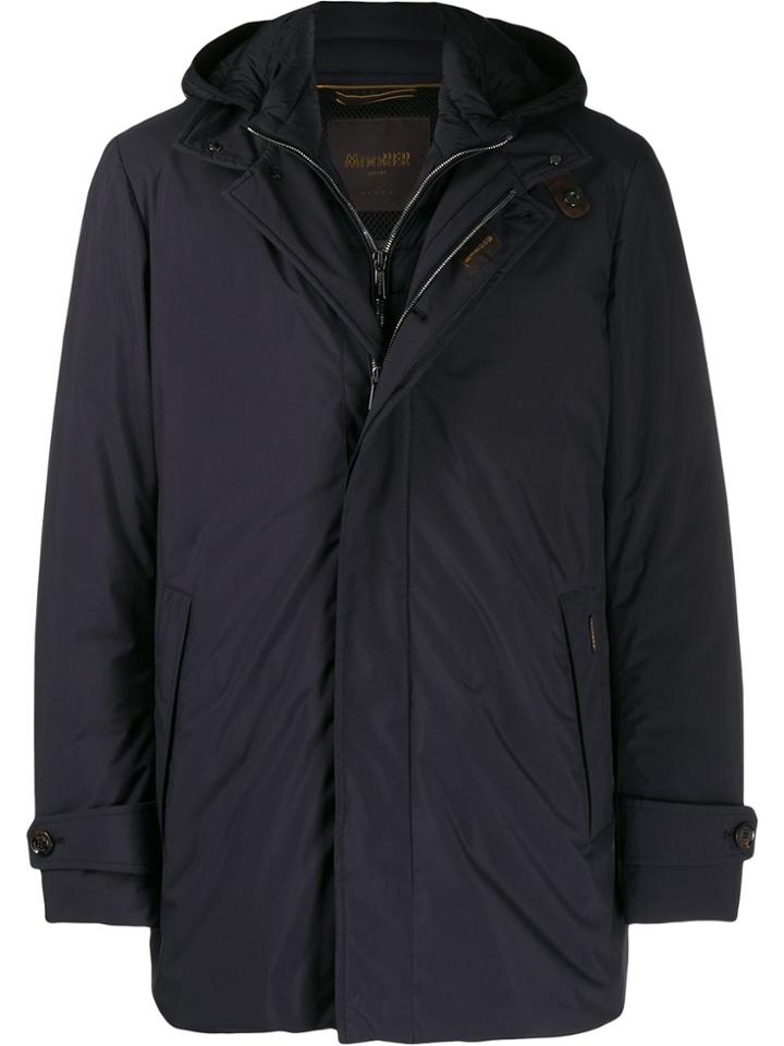 Moorer Heavy Hooded Jacket - Blue