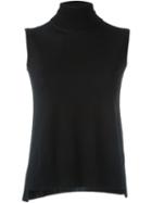 Akris Turtleneck Sleeveless Knitted Top, Women's, Size: 36, Black, Wool