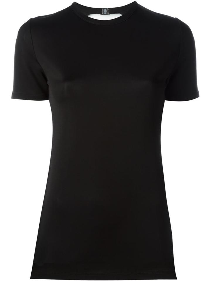 Paco Rabanne Cut-out Back Shortsleeved Top, Women's, Size: 38, Black, Viscose/polyamide/spandex/elastane