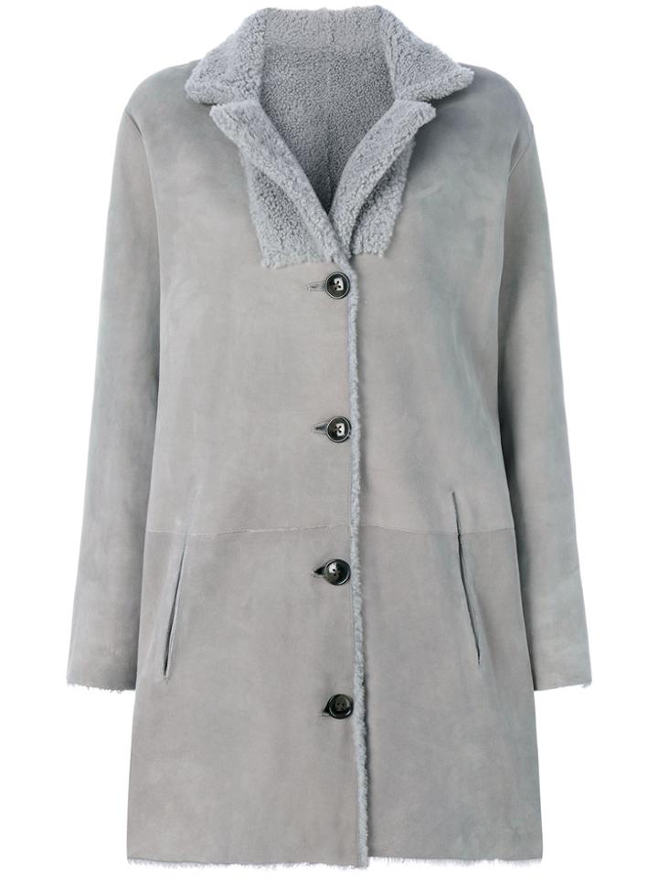 Closed Buttoned Coat - Grey