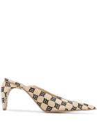 Misbhv Logo Print Pointed Mules - Neutrals