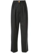 Chanel Pre-owned Wide-legged Cropped Tailored Trousers - Grey