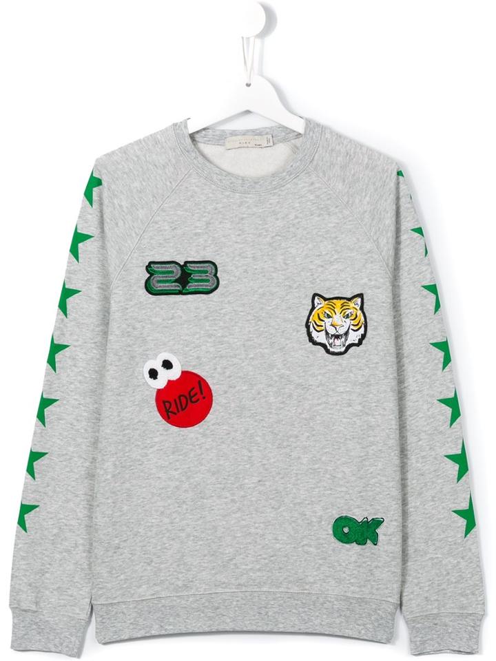 Stella Mccartney Kids 'billy' Badges Sweatshirt, Girl's, Size: 14 Yrs, Grey