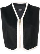 Versace Vintage 1990's Cropped Zipped Vest - Black