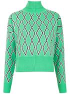 Framed Checkmate Knitted Top - Green