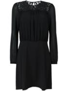 Michael Michael Kors Lace Inset Dress, Women's, Size: 4, Black, Polyester/nylon/viscose/cotton