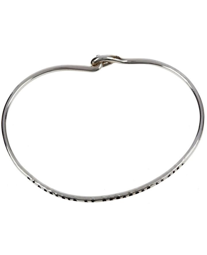 Thoraval Engraved Silver Bracelet, Women's, Size: M, Metallic, Argent