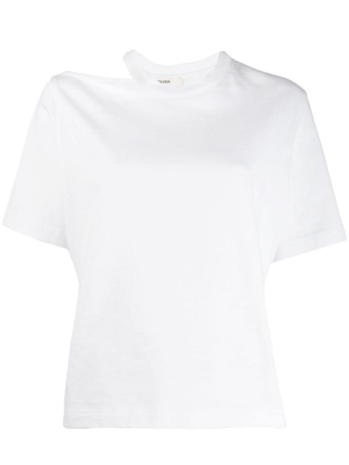 Zilver Slash Crew Neck T-shirt - White