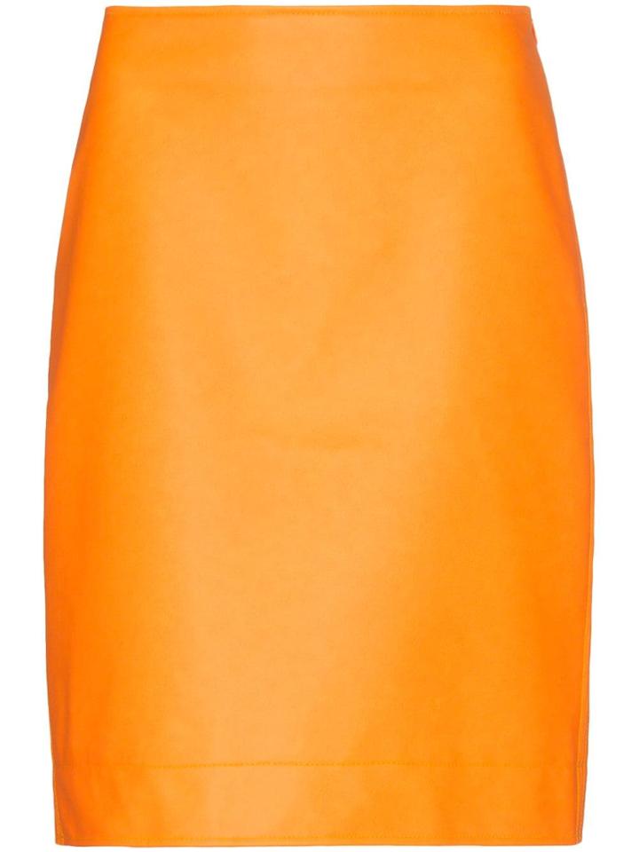 Ashley Williams High-waisted Vinyl Mini Skirt - Orange