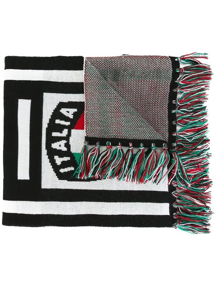 Nicola Indelicato Fringed Patterned Scarf