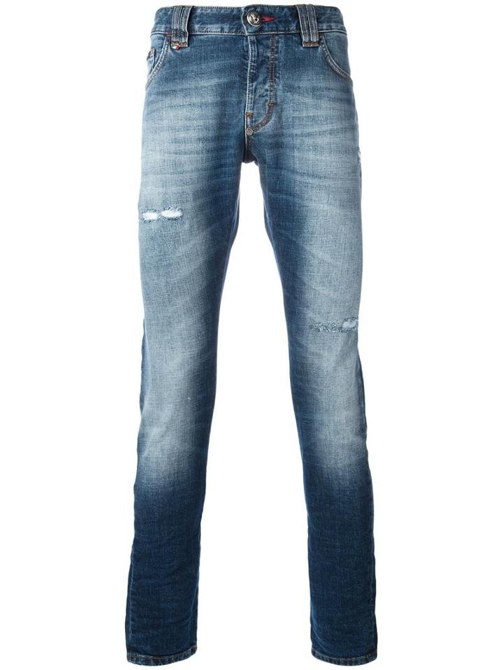 Philipp Plein So Rock Jeans, Men's, Size: 34, Blue, Cotton/spandex/elastane