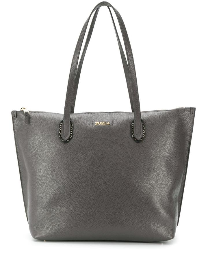 Furla Asfalto Logo Tote Bag - Grey