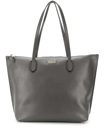 Furla Asfalto Logo Tote Bag - Grey