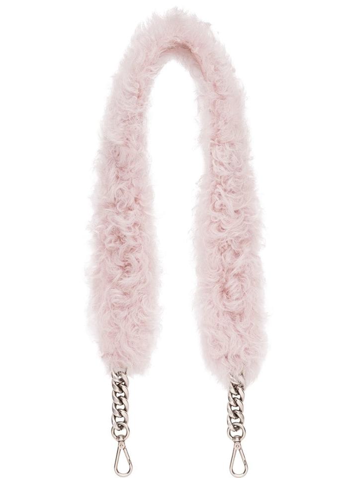 Miu Miu Detachable Shearling Shoulder Strap - Pink & Purple