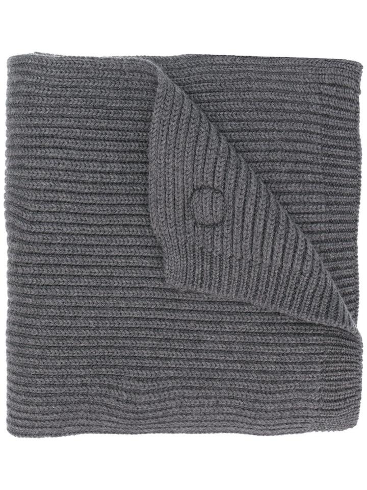 Dsquared2 - Ribbed Maple Logo Scarf - Men - Wool - One Size, Grey, Wool