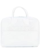 Courrèges - Logo Appliqué Large Tote - Women - Cotton/lamb Skin/polyamide - One Size, White, Cotton/lamb Skin/polyamide
