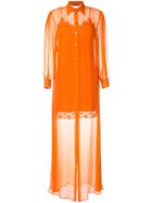 Alberta Ferretti Sheer Layered Dress - Orange