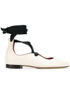 Bally Lavin Lace-up Ballerina Shoes - Nude & Neutrals