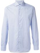 Barba Check Classic Shirt, Men's, Size: 41, Blue, Cotton