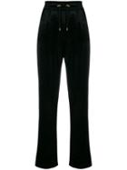 Balmain Straight-leg Velour Track Pants - Black