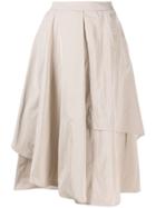 Peserico Asymmetric Midi Skirt - Neutrals