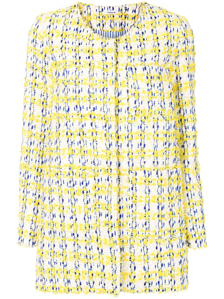 P.a.r.o.s.h. Collarless Tweed Coat - Yellow & Orange