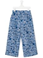 Simonetta Floral Print Trousers, Girl's, Size: 14 Yrs, Blue