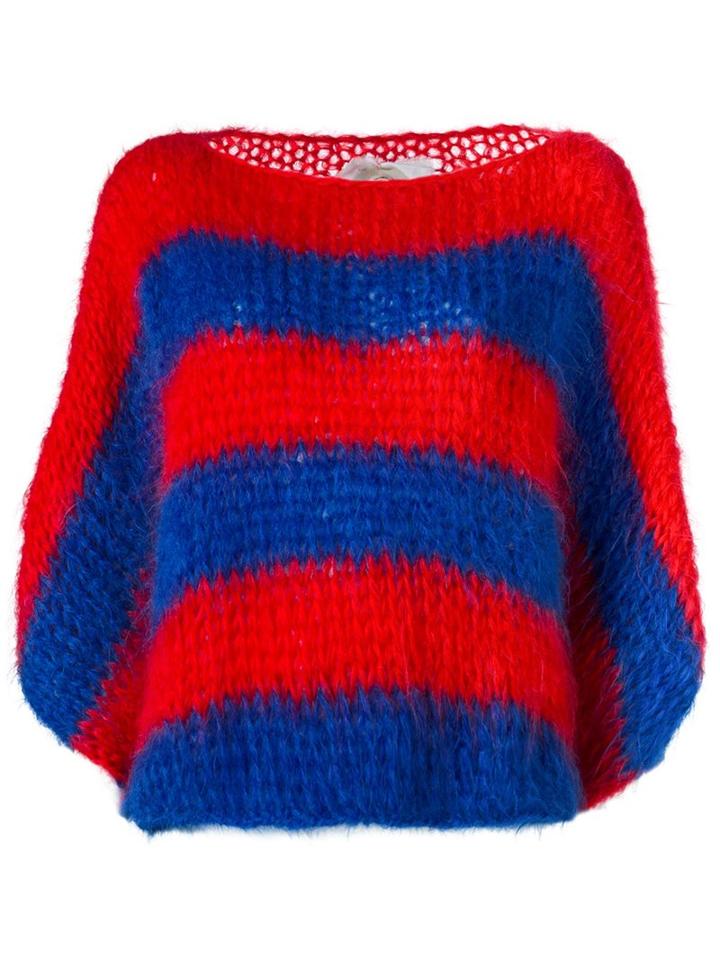 Made By Bernadette Striped Jumper, Women's, Red, Mohair