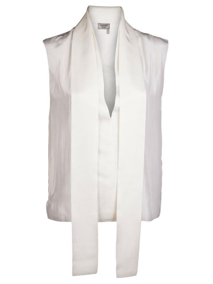 Lanvin Pussy Bow Sleeveless Blouse