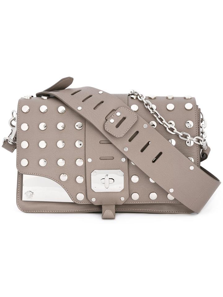 Versace - Stardust Studded Shoulder Bag - Women - Leather/metal - One Size, Women's, Nude/neutrals, Leather/metal