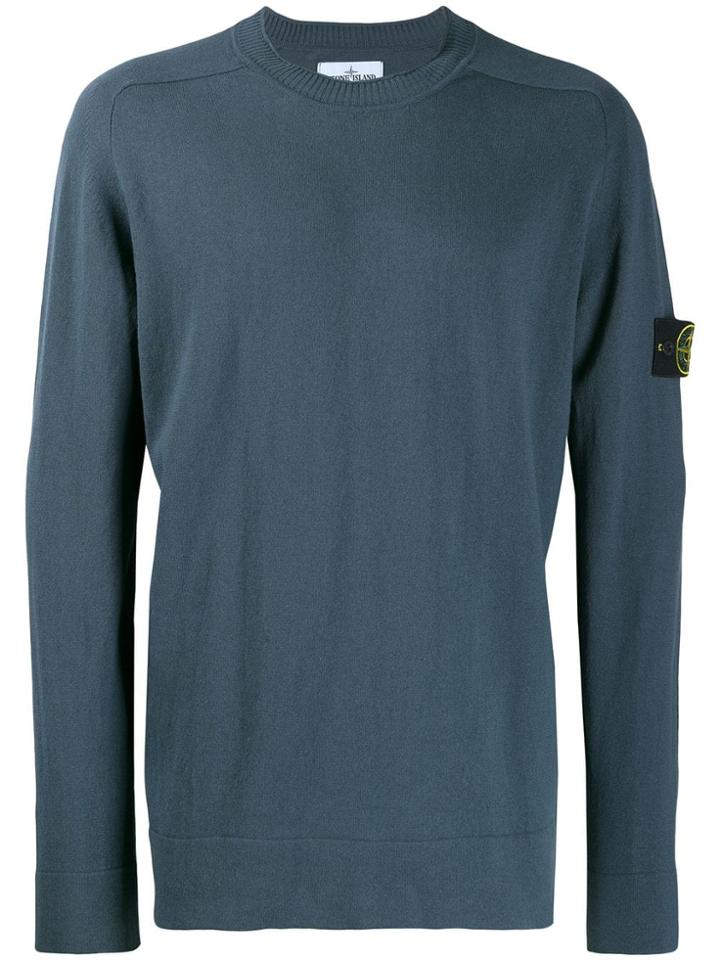 Stone Island Sleeve-patch Sweater - Blue