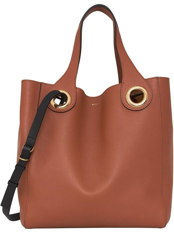 Burberry The Leather Grommet Detail Tote - Brown