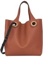Burberry The Leather Grommet Detail Tote - Brown