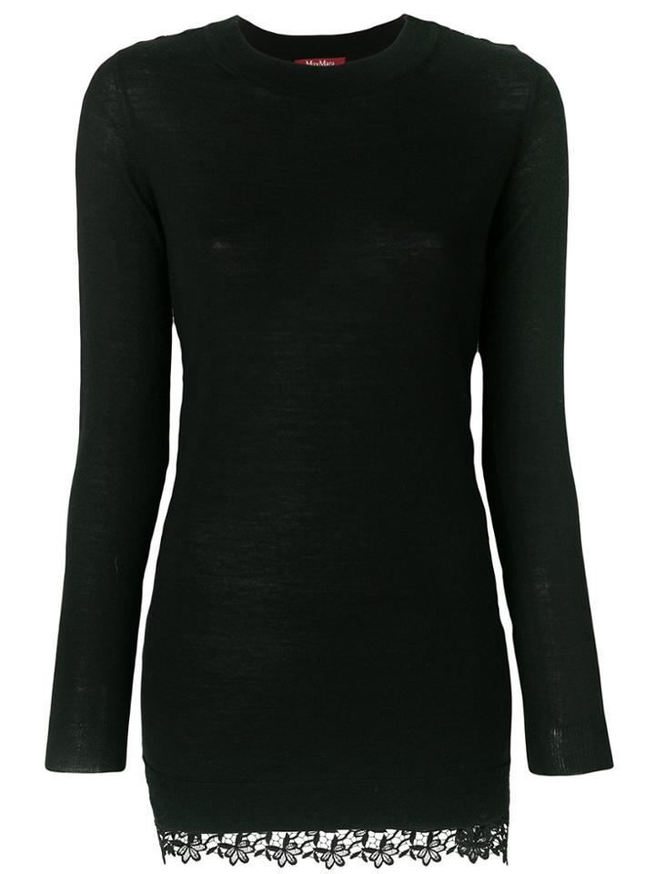 Max Mara Studio Loose Fit Knitted Top - Black