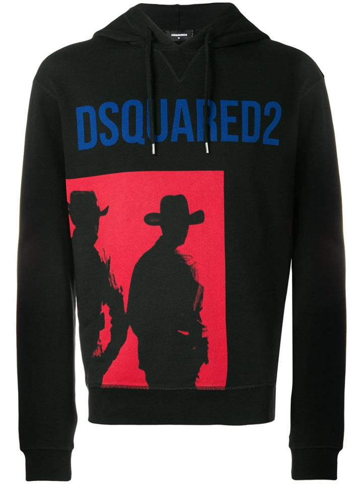 Dsquared2 Cowboy Print Hoodie - Black