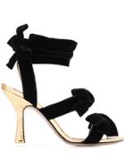Attico Bow Detail Sandals - Black