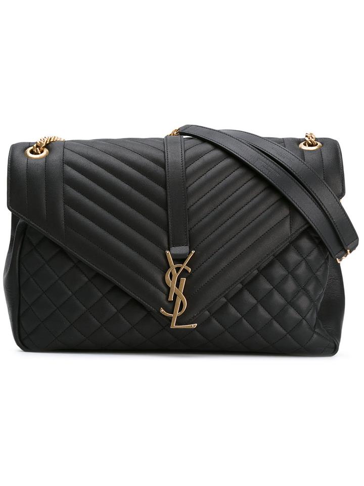 Saint Laurent - Large Soft Envelope Monogram Bag - Women - Leather - One Size, Black, Leather