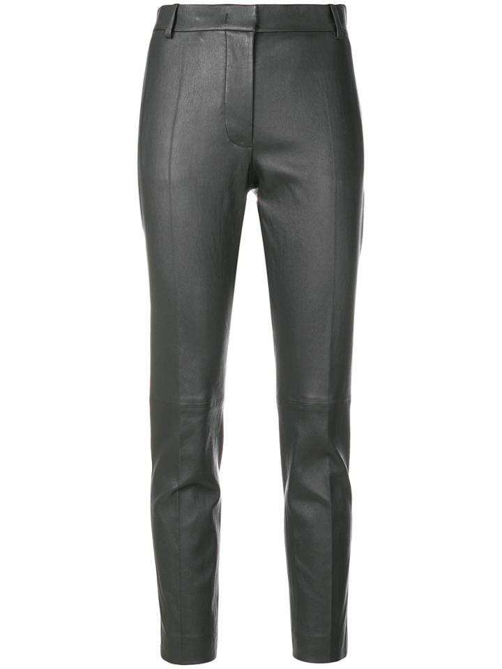 Joseph Stretch Leather Trousers - Grey